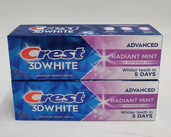 2 PACK!! Crest 3D White Advanced Teeth Whitening Toothpaste - Mint EXP 01/2028
