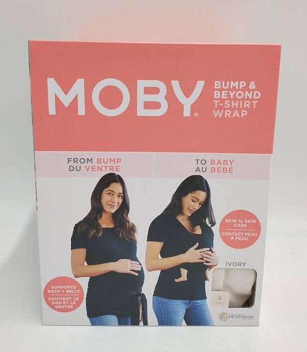 Moby Bump & Beyond T-Shirt Baby Wrap Carrier, Ivory – Size 4 (X-Large)