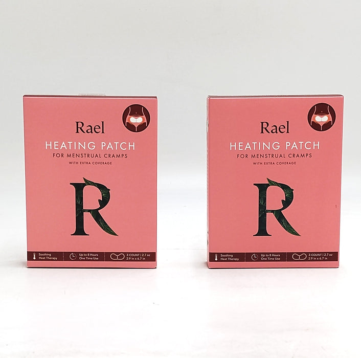 LOT OF 2!!! Rael Heating Patch for Menstrual Cramps with Extra Coverage
