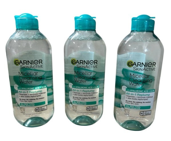 3 PACK!!! Garnier SkinActive Hyaluronic Acid + Aloe Micellar Cleansing Water