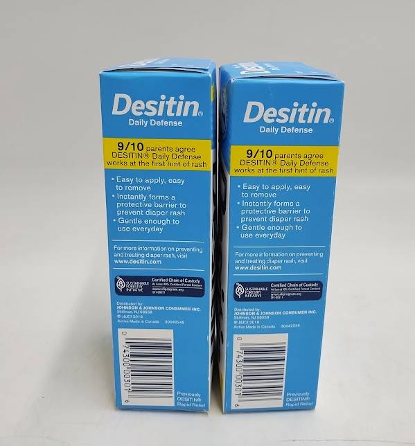2 PACK!! Desitin Daily Defense Baby Diaper Rash Cream with Zinc Oxide EXP 01/28