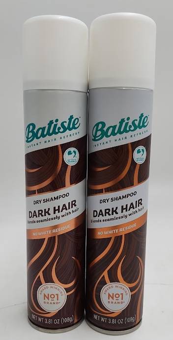 2 PACK!!! Batiste Dark Brown Dry Shampoo - 3.81oz