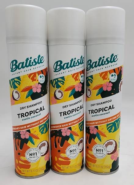 3 PACK. Batiste Tropical Exotic Coconut Dry Shampoo - 5.71oz