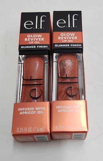 2 PACK. e.l.f. Glow Reviver Lip Oil Glimmer - Super-neutral - 0.25 fl oz