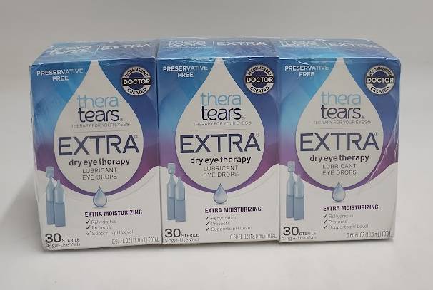 3 PACK!! TheraTears Extra Dry Eye Therapy Lubricant Eye Drops EXP 08/2025