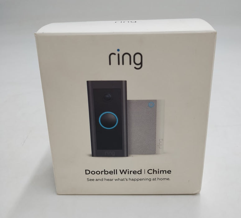 Ring 1080p Wi-Fi Video Doorbell Wired Doorbell and Chime - Black