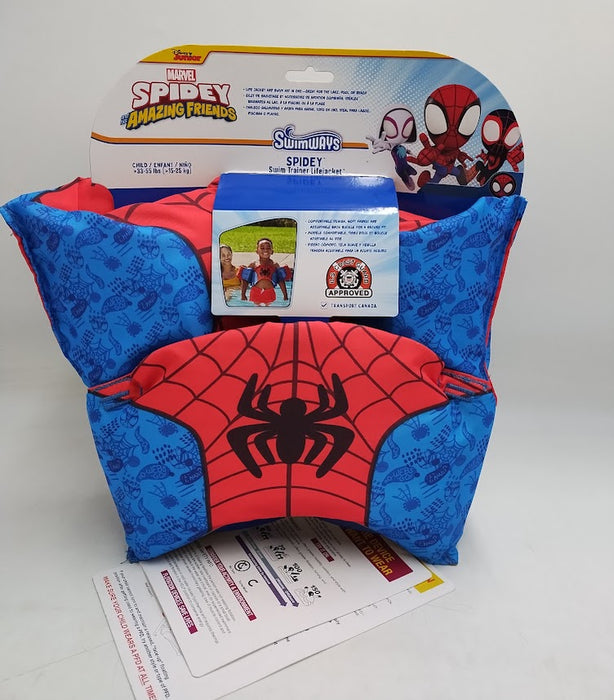Swimways Spider-Man Swim Trainer Life Jacket: Youth Buckle Vest, Marvel Design