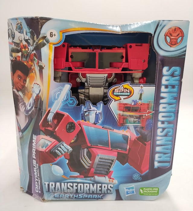 Transformers Toys EarthSpark Spin Changer Optimus Prime 8-Inch Action Figure