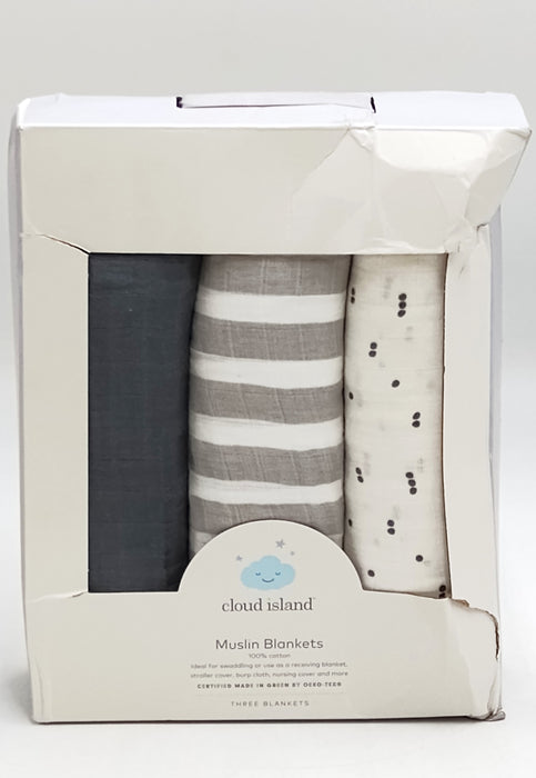 Muslin Swaddle Blanket Boutique 3pk - Cloud Island& Tan/Gray *SEE DETAILS*
