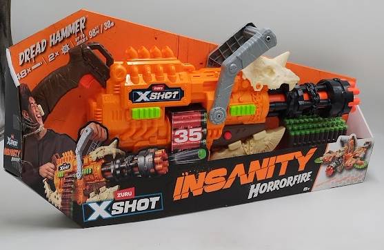X-Shot Horror Fire Dread Hammer Blaster by Zuru - 35 Darts.SEE DETAILS. (LOCAL PICKUP ONLY)