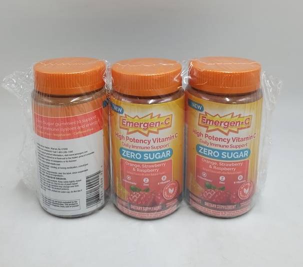 3 PACK!! Emergen-C Zero Sugar Assorted Fruit Gummy Vitamins EXP 03/2026