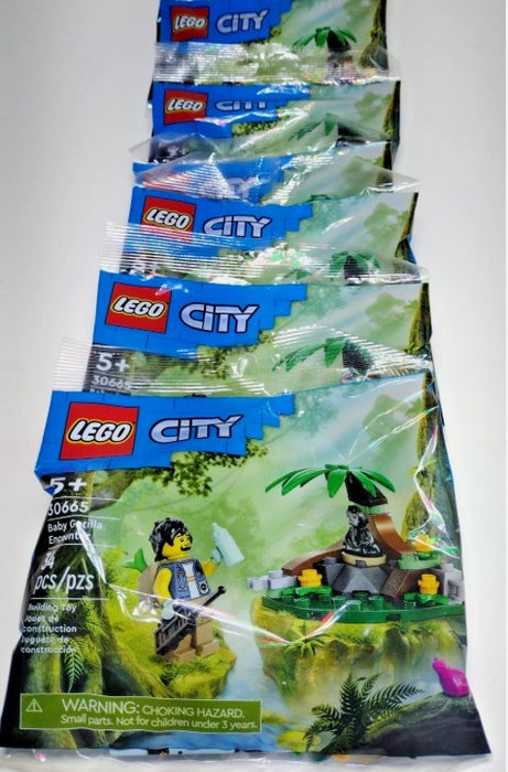 LOT OF 6!!! LEGO City Baby Gorilla Encounter 30665