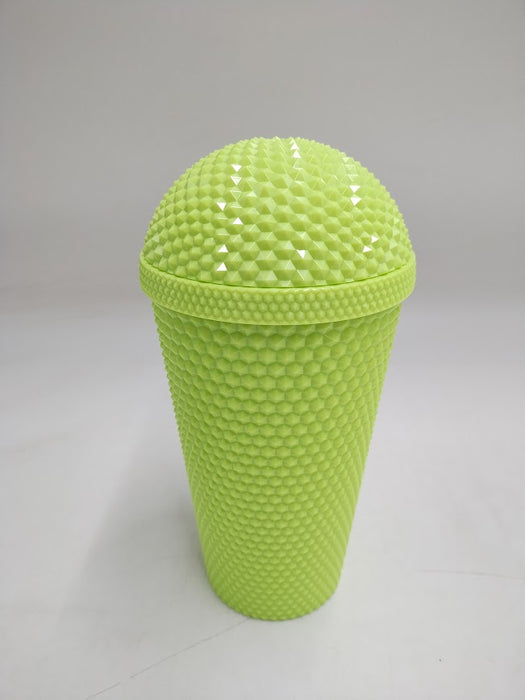 Starbucks 2025 Neon Yellow Lime Bling Frappuccino Dome Tumbler READ DESCRIPTION