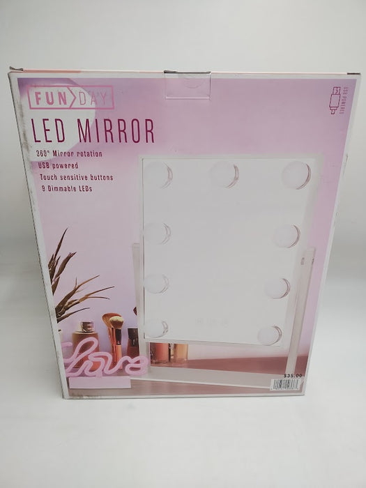 FUN DAY 12.135" x 14.75" 9-LED Bathroom Vanity Mirror White