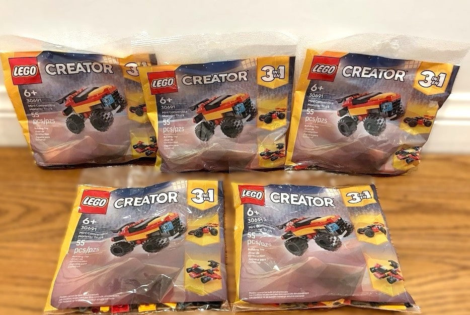 LOT OF 5!!!!! LEGO Creator 3 in 1 Mini Convertible Monster Truck Toy 30691