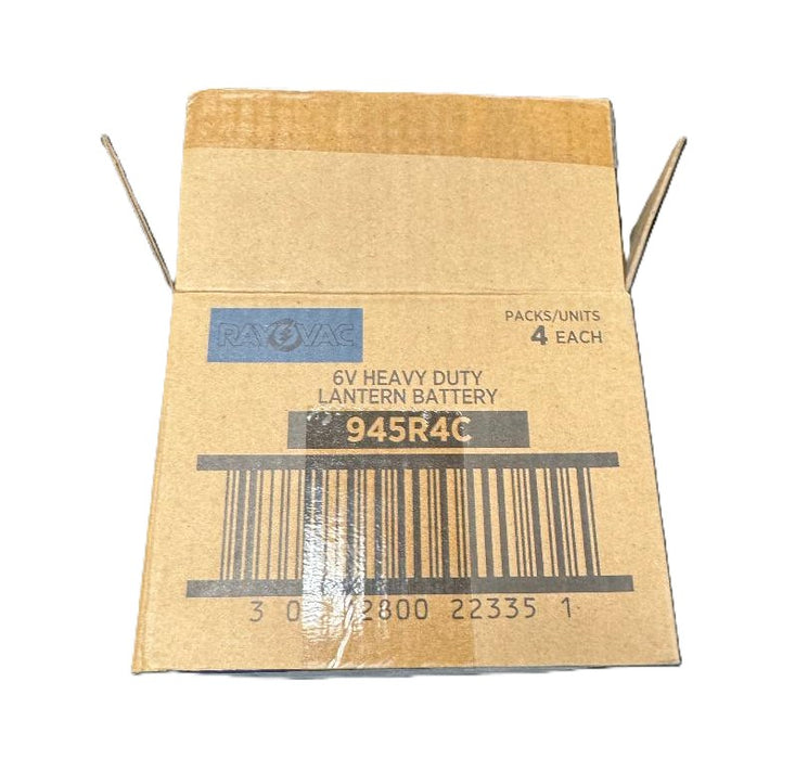 LOT OF 4 RAYOVAC Heavy Duty Lantern Battery, 6 Volt Screw Terminals, 945R4C