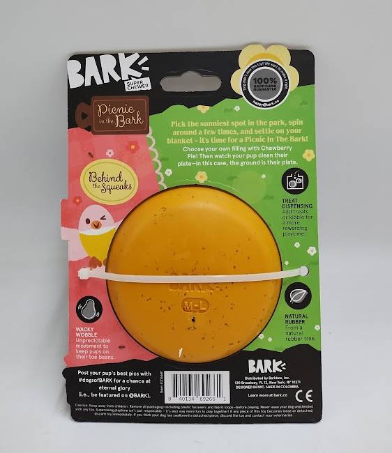 BARK Spring Picnic in the Bark Chewberry Pie Dog Treat Dispenser Toy