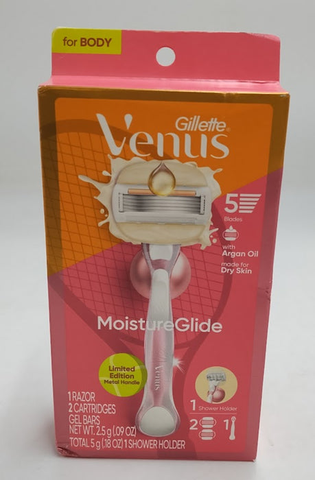 Venus MoistureGlide Women's Razor Limited Rose Gold Tennis Edition, Shower Holder and 2 Blade Refills