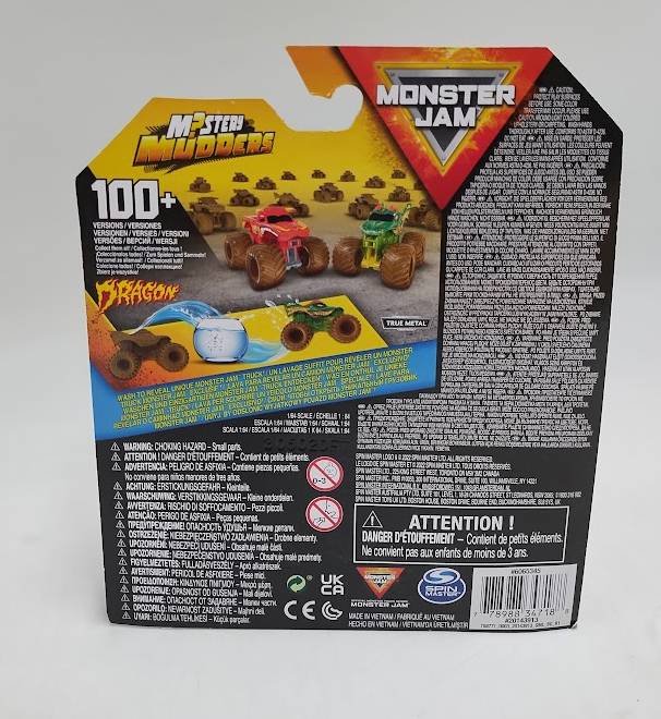 Monster Jam Mystery Mudder Diecast Truck - 1:64 Scale DRAGON