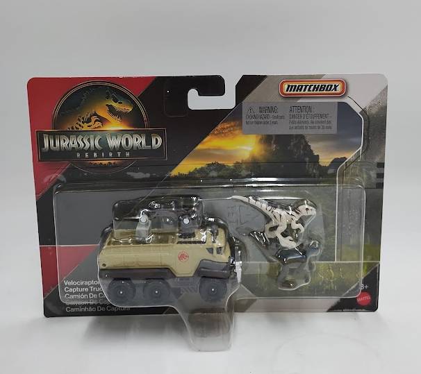 Matchbox Jurassic World Rebirth Dino Transport VELOCIRAPTOR BLUE & ATROCIRAPTOR