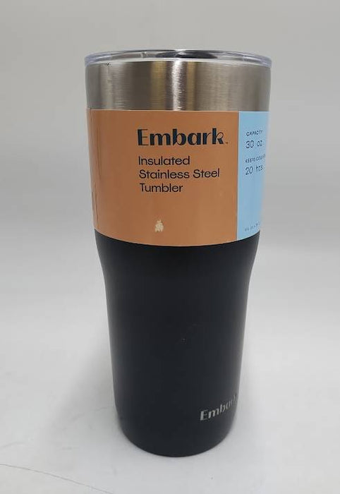 30oz Stainless Steel Straw Tumbler Black - Embark READ DESCRIPTION