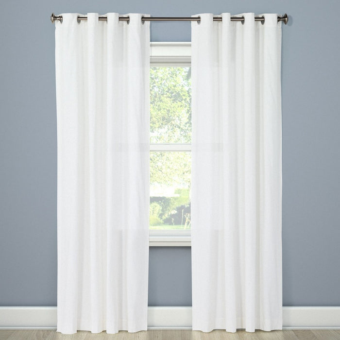 54"x84" Natural Light Filtration Sheer Curtain Panel White - Threshold&