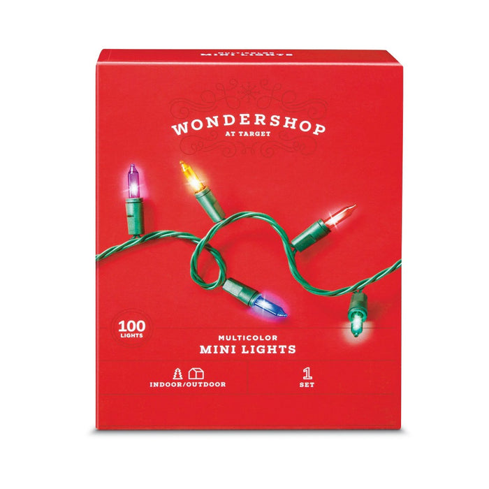 100ct Christmas Incandescent Mini String Lights with Green Wire - Wondershop&