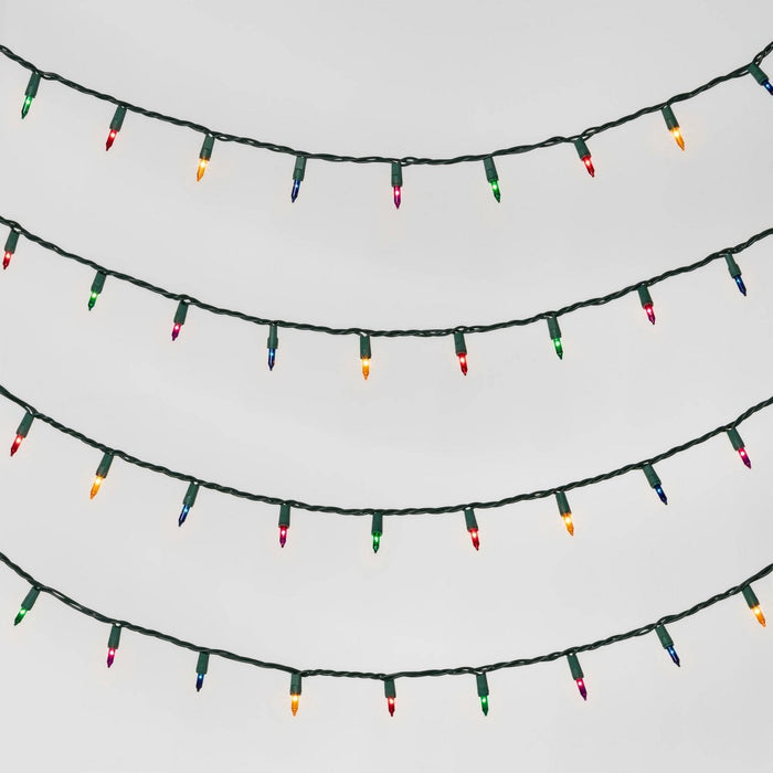100ct Christmas Incandescent Mini String Lights with Green Wire - Wondershop&