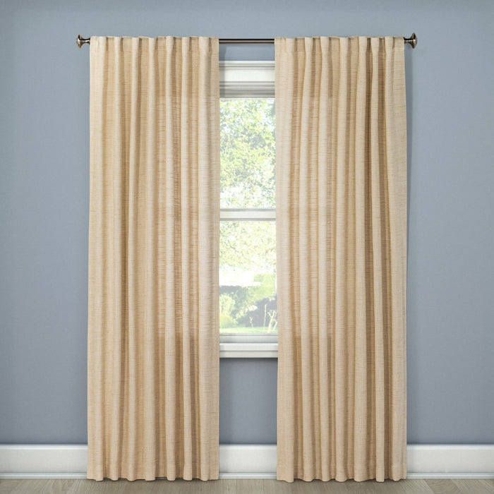 Textured Weave Back Tab Window Curtain Panel Cream (54"x95") - Threshold&