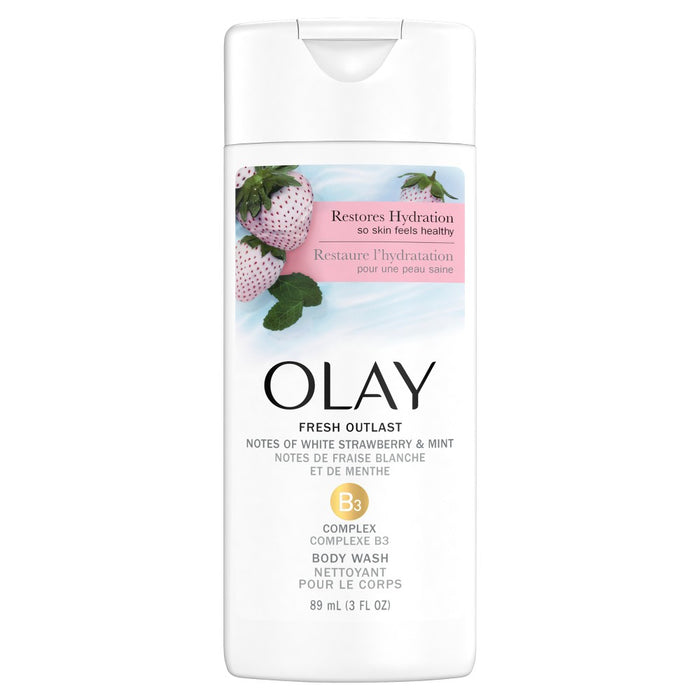 Olay Fresh Outlast Cooling Body Wash - White Strawberry & Mint- Trial Size- 3oz
