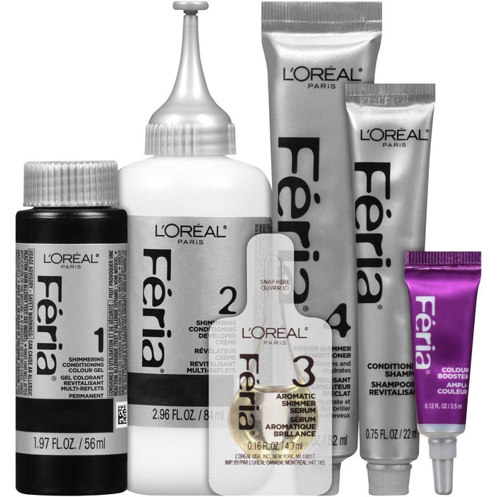L'Oreal Paris Feria Multi-Faceted Shimmering Color - 20 Natural Black - 1 Kit
