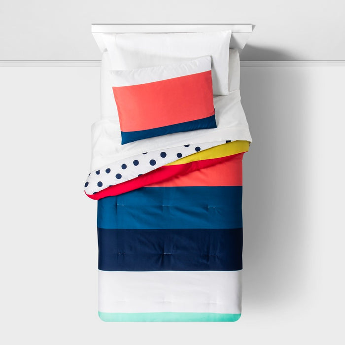 Toddler Multi Stripe Reversible Comforter - Pillowfort