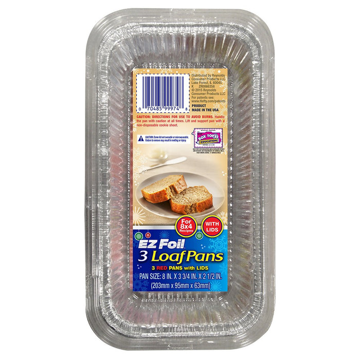 Bake Red 2Lb Med Loaf wLids 3ct Hol 2015