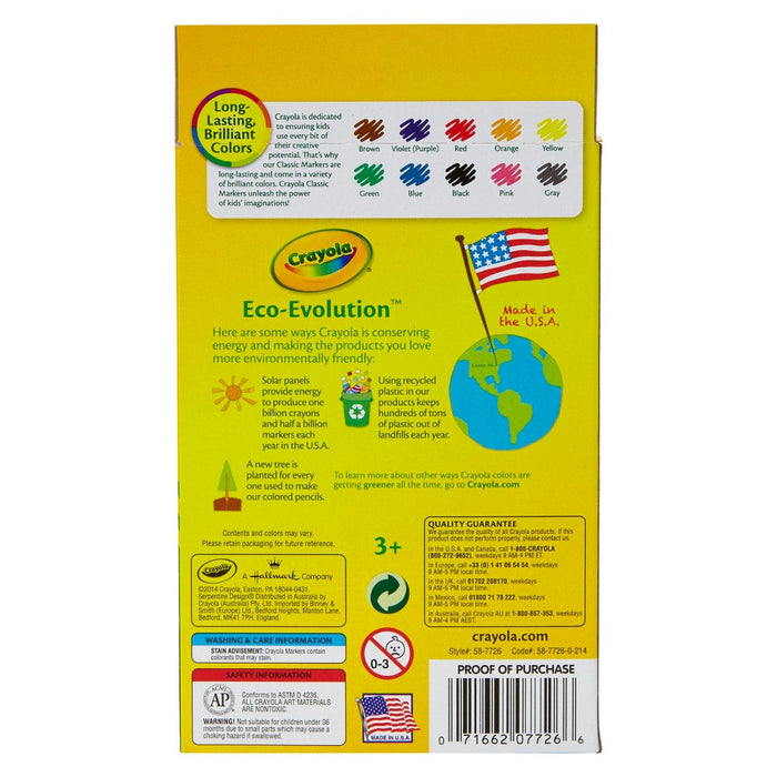 Crayola Markers Fine Line 10ct Classic