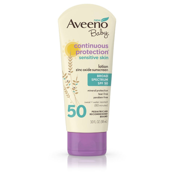 Aveeno Baby Continuous Protection Zinc Oxide Mineral Sunscreen - SPF 50