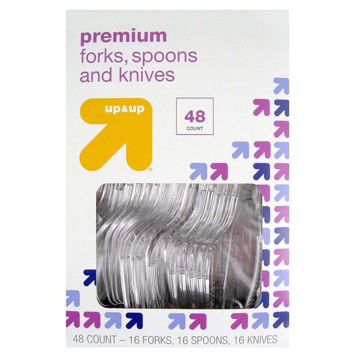 Premium Plastic Forks Spoons and Knives - 48ct - Up&Up&