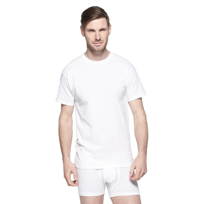 Hanes Men 7Pk Crew Neck T-Shirts With Fresh IQ - M White