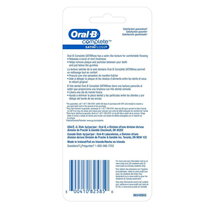 Oral-B Complete SatinFloss Dental Floss Mint - 50m/2pk