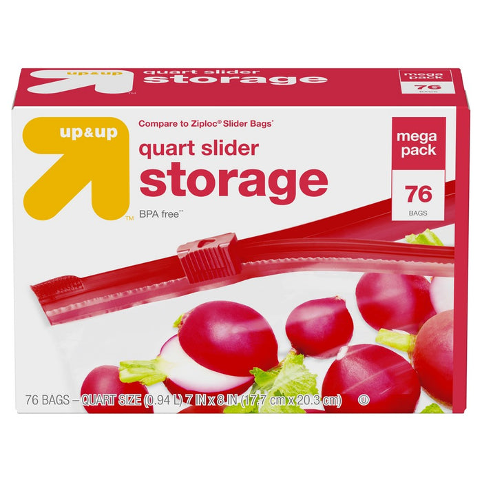 Quart Slider Storage Bag - 76ct - Up&Up&