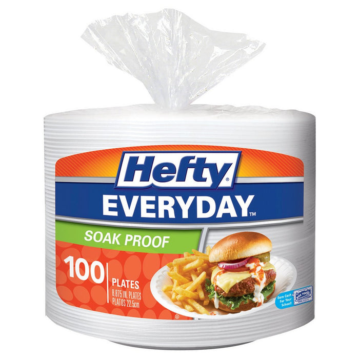 Hefty Soak Proof 9" Foam Plates - 100 Count