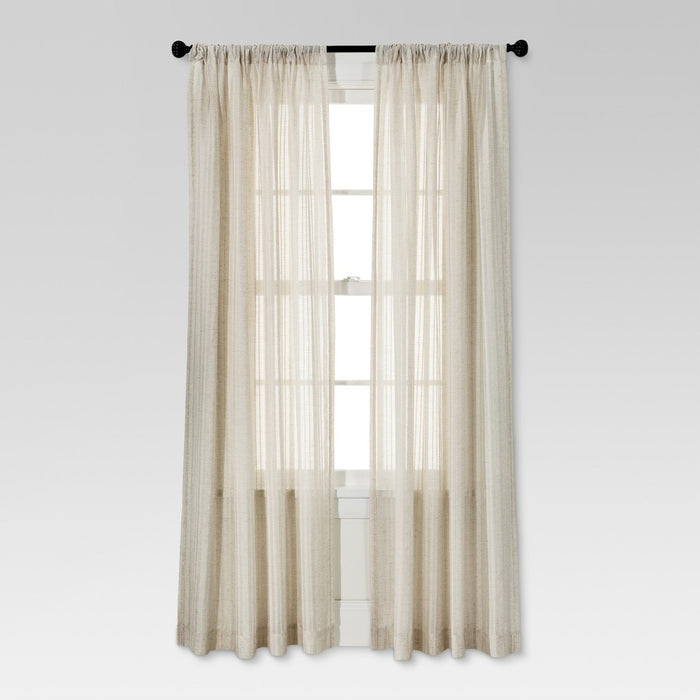 Leno Weave Sheer Curtain Panel Ivory (54"X84") - Threshold&
