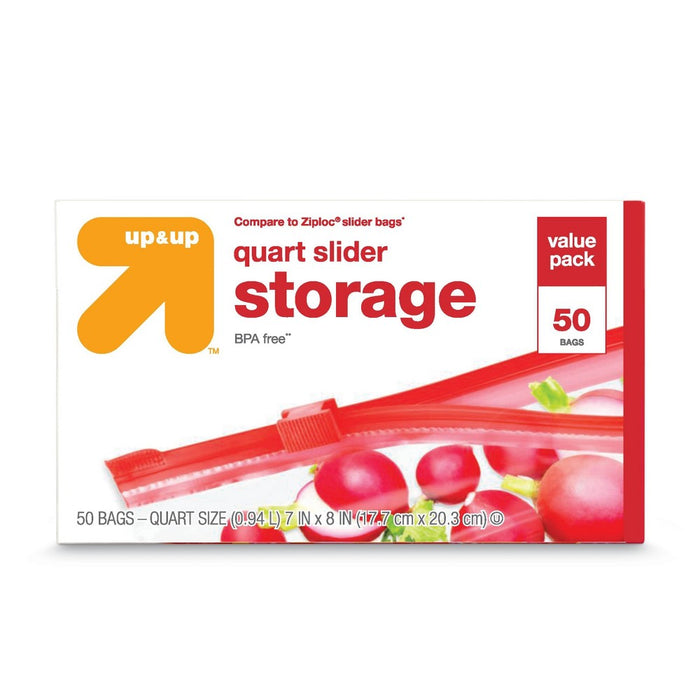 Slider Quart Storage Bags - 50ct - Up&Up&