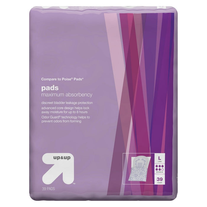 Incontinence Pads - Maximum Absorbency - Long - 39ct - Up&Up&