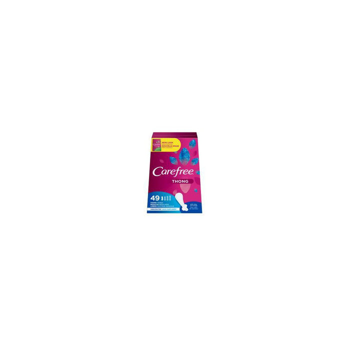 Carefree Thong Pantiliners with Wings - Unscented - 49ct
