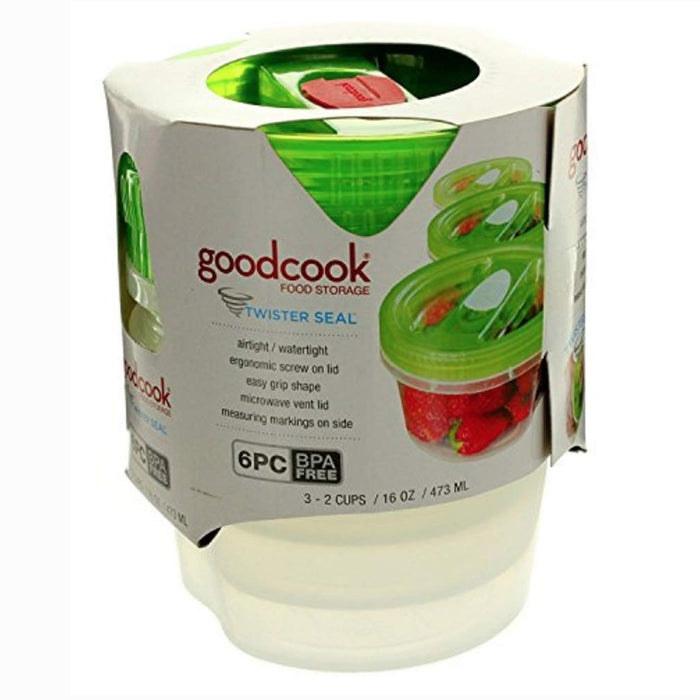GoodCook EveryWare Twister Food Storage Container with Lids - 3pk
