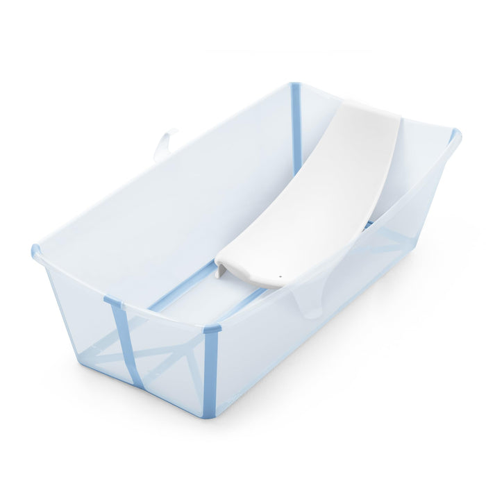 Stokke Flexi Bath X-Large Bundle, Ocean Blue - Spacious Baby Bathtub + Newborn Support - Lightweight, Foldable & Easy To Store - Best For Ages 0-6 (LOCAL PICKUP ONLY)