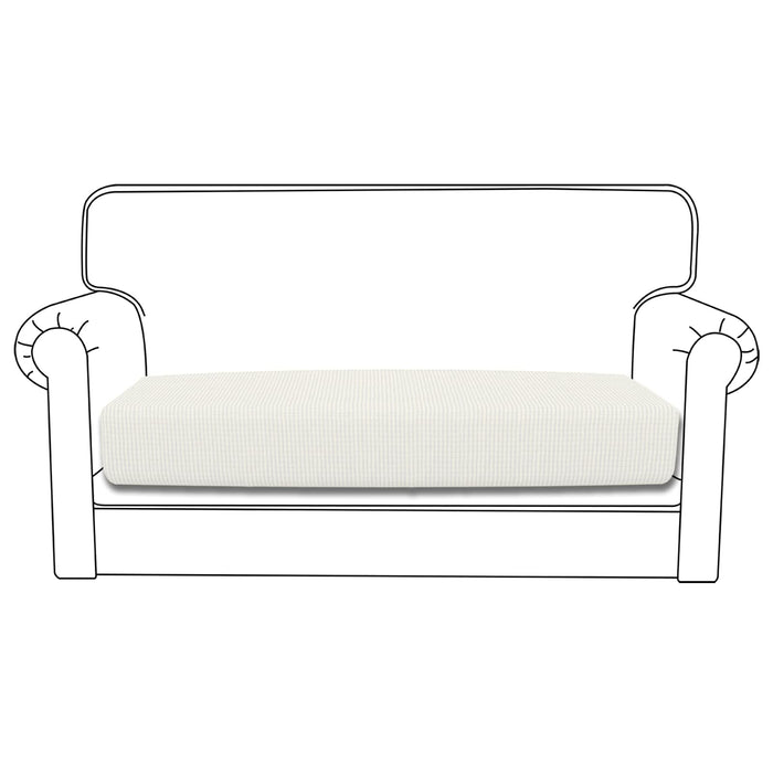 Easy-Going Stretch Loveseat Cushion Cover Sofa Cushion Furniture Protector Sofa Seat Sofa Slipcover Sofa Cover Soft Flexibility With Elastic Bottom(Loveseat Cushion, Cream)