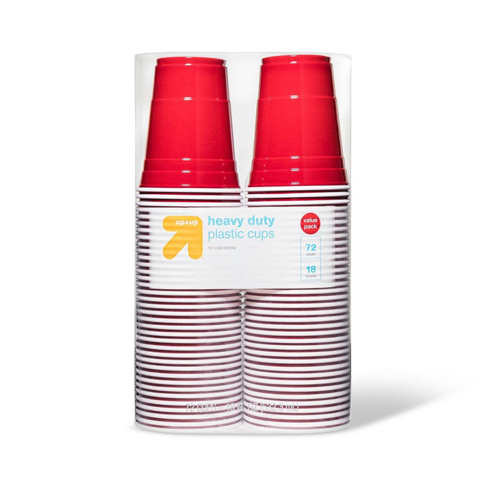 Disposable Red Plastic Cups - 18oz - 72ct - Up&Up&