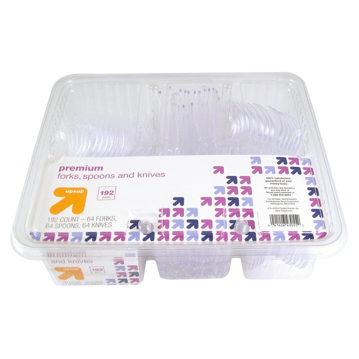 Premium Plastic Forks Spoons and Knives - 192ct - Up&Up&