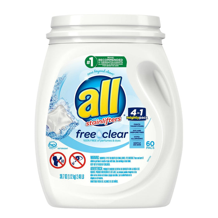 all Mighty Free Clear For Sensitive Skin Laundry Detergent Pacs - 60ct